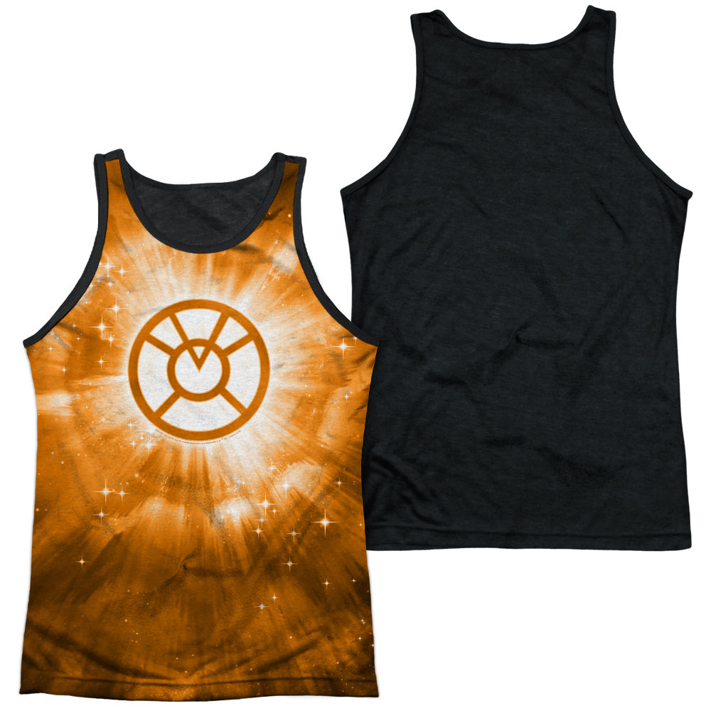 Green Lantern - Orange Energy - Adult Poly Tank Top Black Back - White