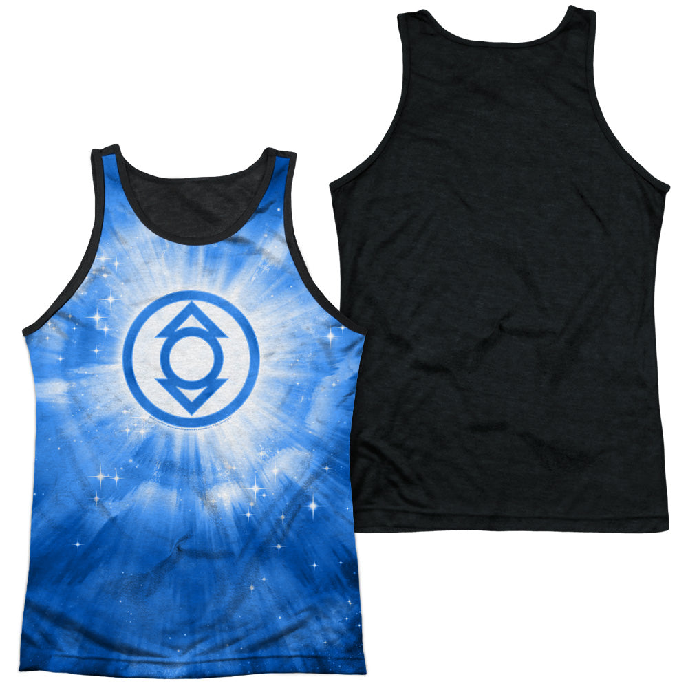 Green Lantern - Indigo Energy - Adult Poly Tank Top Black Back - White