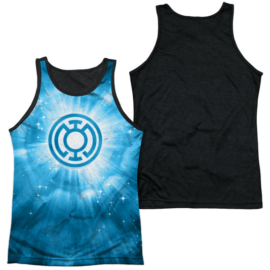 Green Lantern - Blue Energy - Adult Poly Tank Top Black Back - White