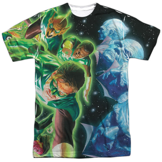 Green Lantern - Guardians -  Short Sleeve Adult 100% Poly Crew - White T-shirt