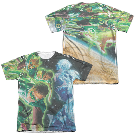 Green Lantern - Guardians (Front/back Print) - Adult 65/35 Poly/cotton Short Sleeve Tee - White T-shirt