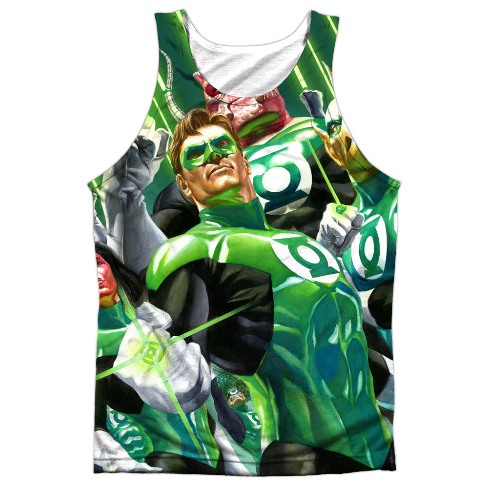 Green Lantern - High Beams - Adult 100% Poly Tank Top - White