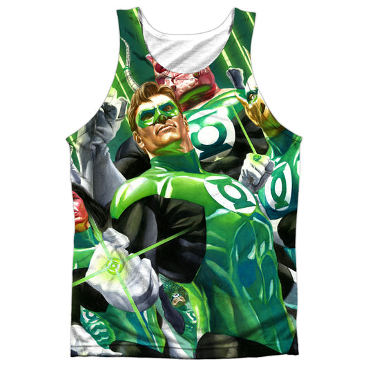 Green Lantern - High Beams - Adult 100% Poly Tank Top - White