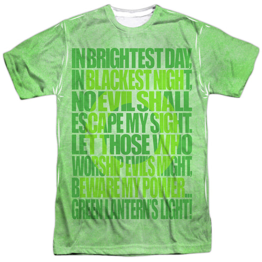Green Lantern - Oath -  Short Sleeve Adult 100% Poly Crew - White T-shirt