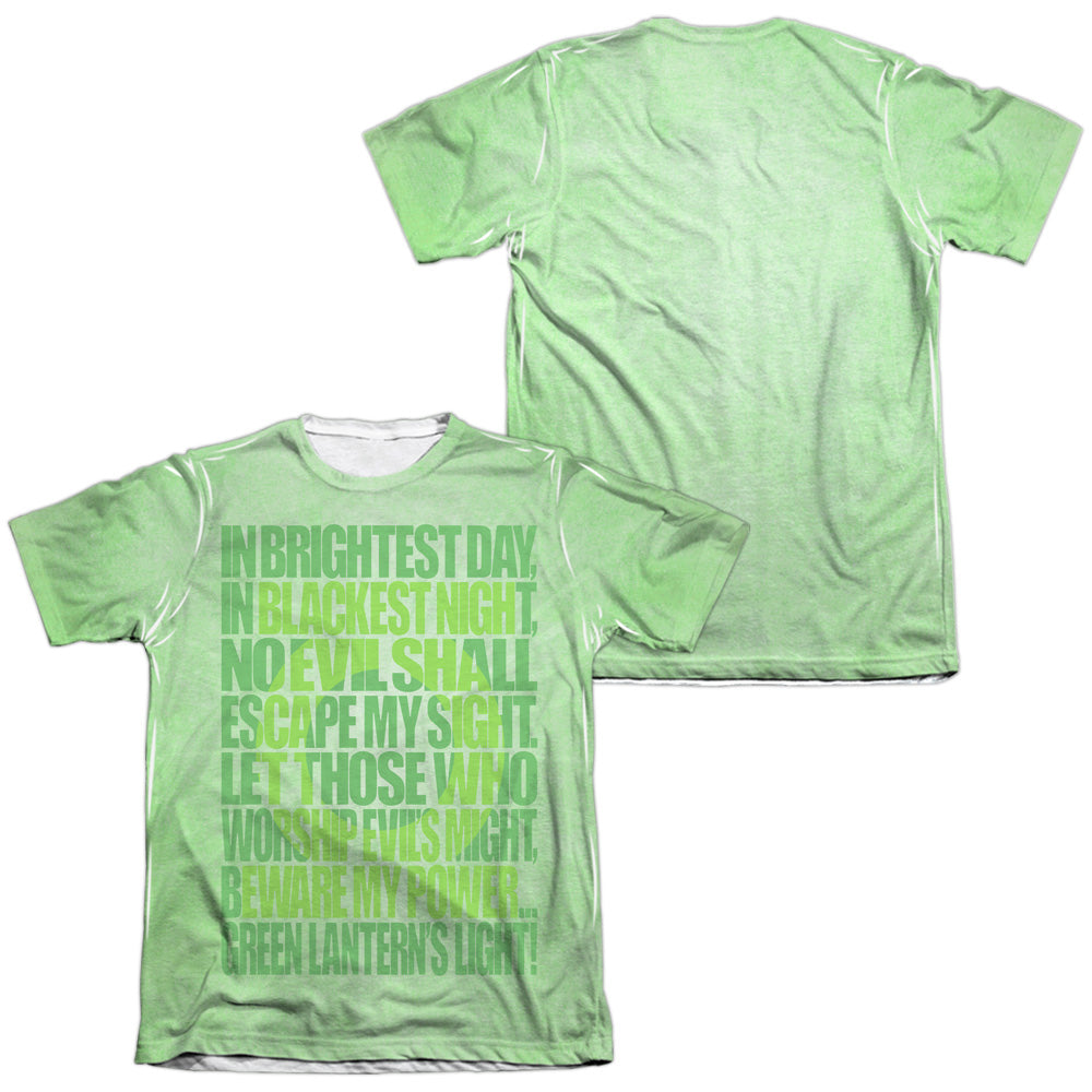 Green Lantern - Oath (Front/back Print) - Adult 65/35 Poly/cotton Short Sleeve Tee - White T-shirt