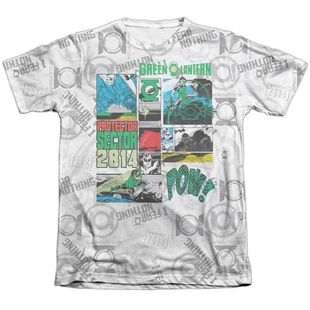 Green Lantern - Sector Protecto - Adult 65/35 Poly/cotton Short Sleeve Tee - White T-shirt