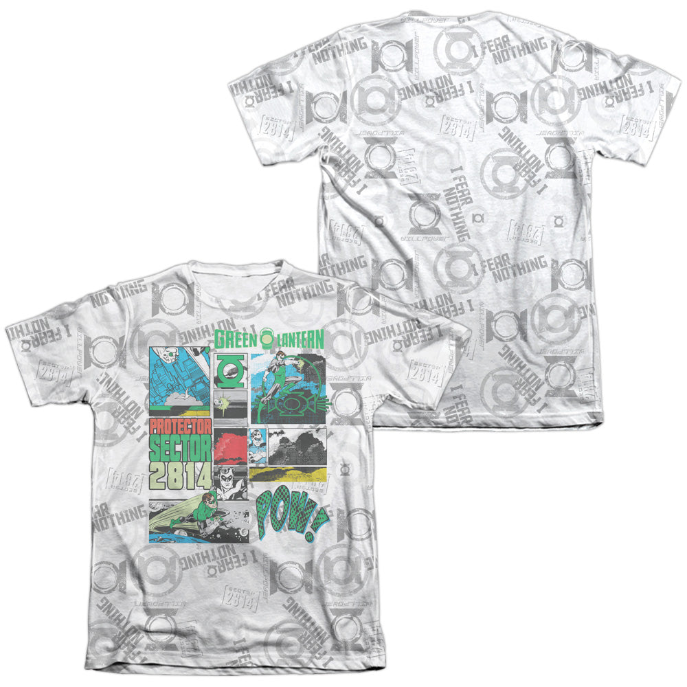 Green Lantern - Sector Protecto (Front/back Print) - Adult 65/35 Poly/cotton Short Sleeve Tee - White T-shirt