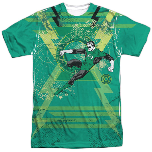 Green Lantern - Weild The Logo -  Short Sleeve Adult 100% Poly Crew - White T-shirt