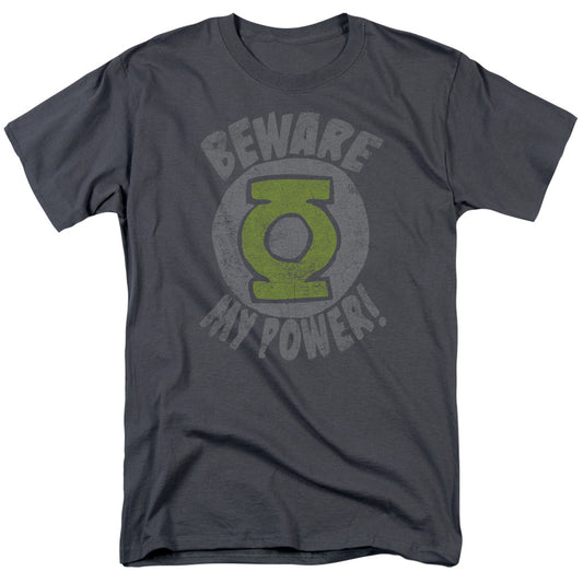 Green Lantern - Beware - Short Sleeve Adult 18/1 - Charcoal T-shirt