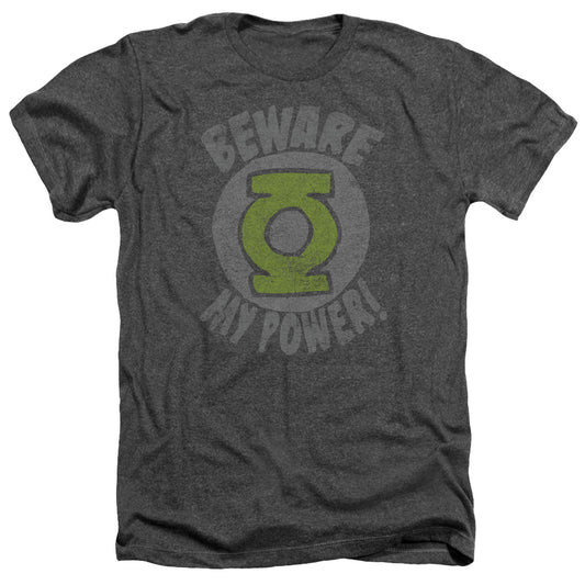 Green Lantern - Beware - Adult Heather - Charcoal