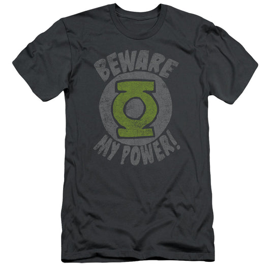 Green Lantern - Beware - Short Sleeve Adult 30/1 - Charcoal T-shirt