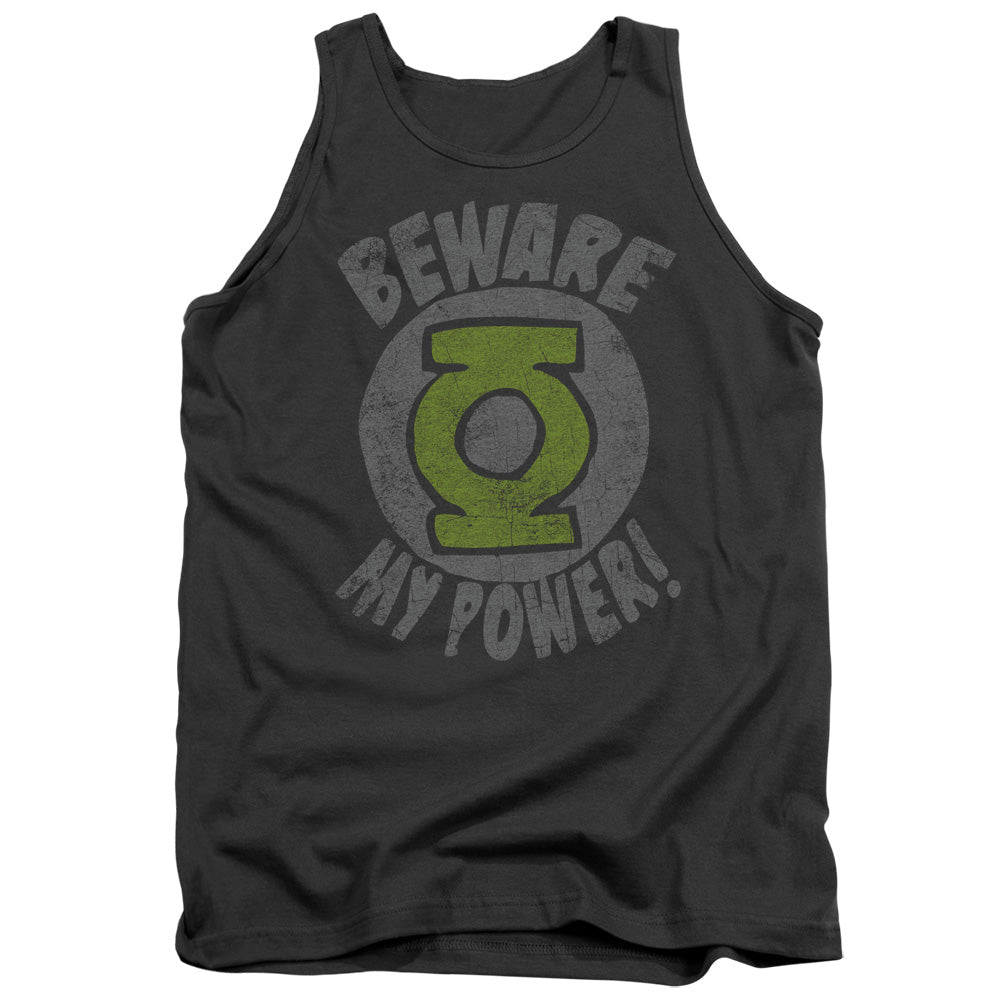 Green Lantern - Beware - Adult Tank - Charcoal