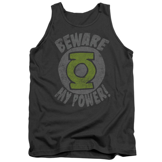 Green Lantern - Beware - Adult Tank - Charcoal