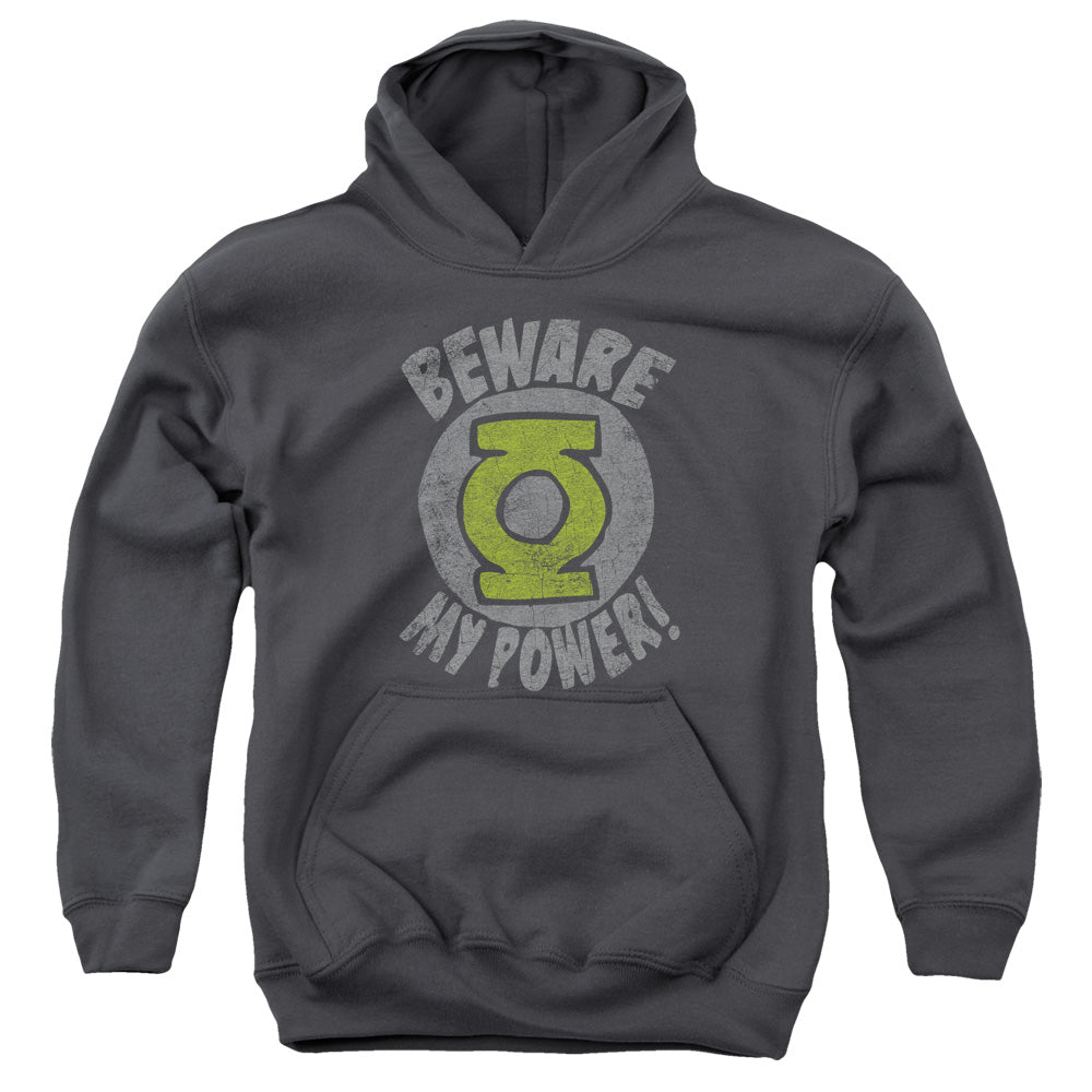 Green Lantern - Beware - Youth Pull-over Hoodie - Charcoal
