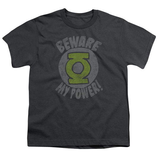 Green Lantern - Beware - Short Sleeve Youth 18/1 - Charcoal T-shirt