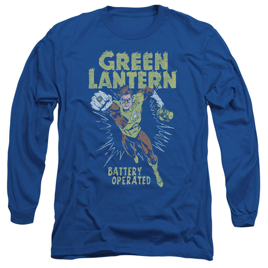 Green Lantern - Fully Charged - Long Sleeve Adult 18/1 - Royal Blue T-shirt
