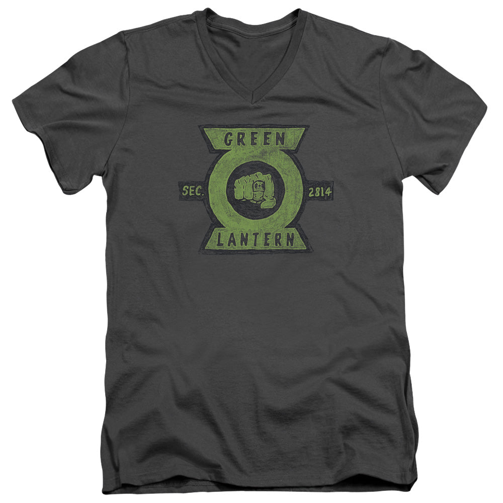 Green Lantern - Section - Short Sleeve Adult V-neck 30/1 - Charcoal T-shirt