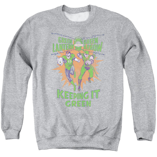 Green Lantern - Keeping It Green - Adult Crewneck Sweatshirt - Athletic Heather