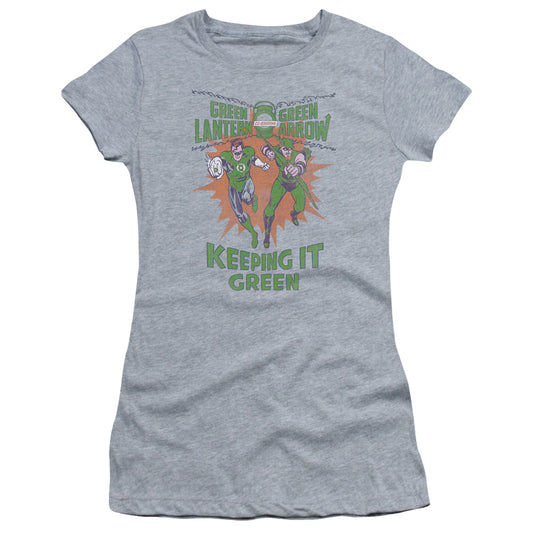 Green Lantern - Keeping It Green - Short Sleeve Junior Sheer - Athletic Heather T-shirt