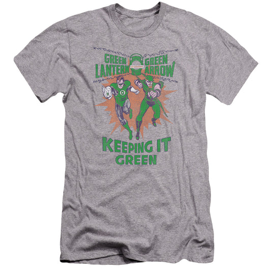 Green Lantern - Keeping It Green-premuim Canvas Adult Slim Fit 30/1 - Athletic Heather
