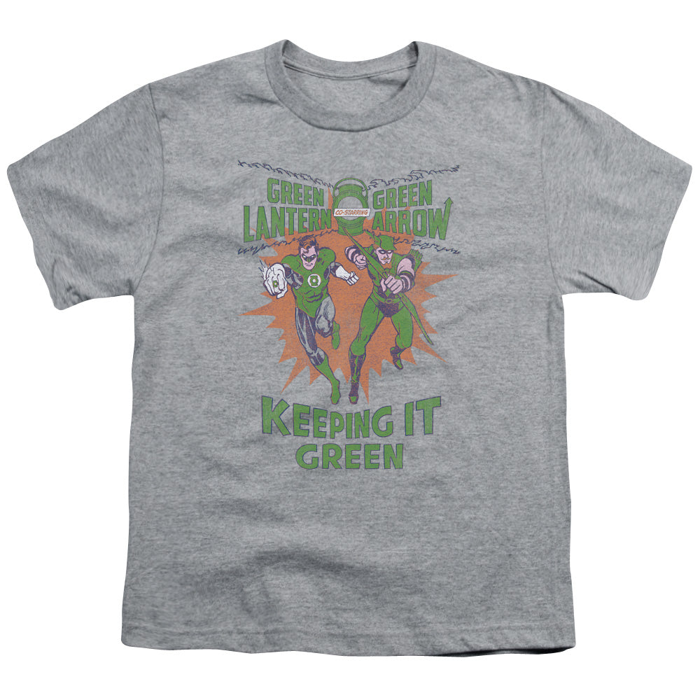 Green Lantern - Keeping It Green - Short Sleeve Youth 18/1 - Athletic Heather T-shirt