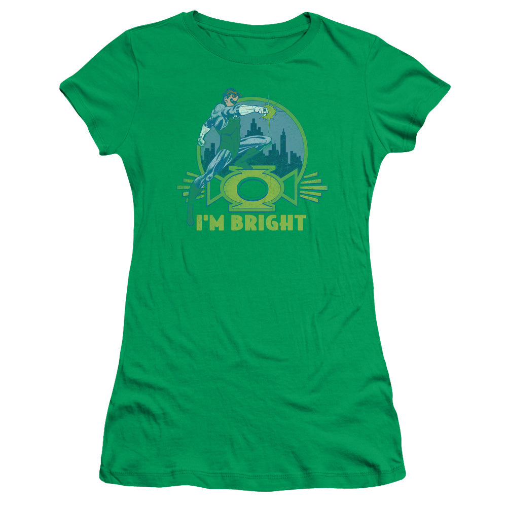 Green Lantern - Im Bright - Short Sleeve Junior Sheer - Kelly Green T-shirt