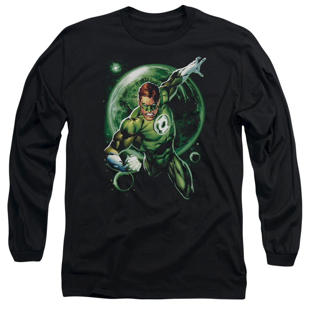 Green Lantern - Galaxy Glow - Long Sleeve Adult 18/1 - Black T-shirt
