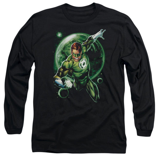 Green Lantern - Galaxy Glow - Long Sleeve Adult 18/1 - Black T-shirt