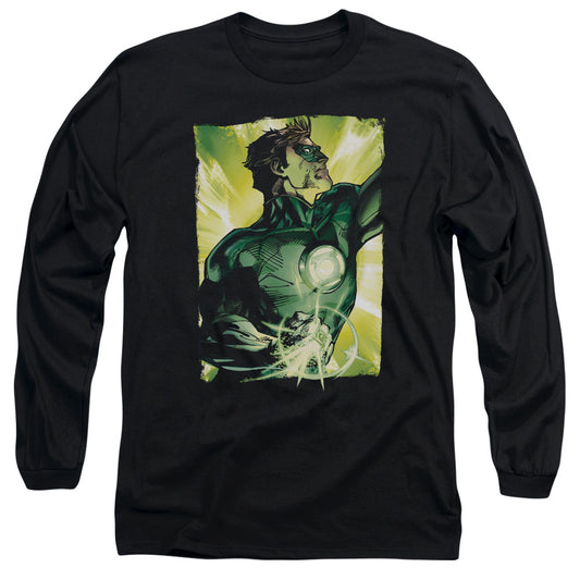 Green Lantern - Up Up - Long Sleeve Adult 18/1 - Black T-shirt