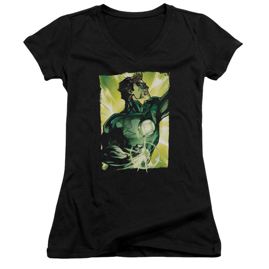 Green Lantern - Up Up-junior V-neck - Black