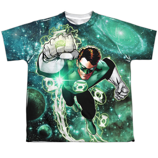 Green Lantern - Galactic Hal - Short Sleeve Youth Poly Crew - White T-shirt