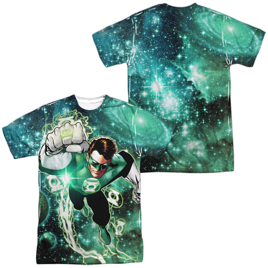 Green Lantern - Galactic Hal (Front/back Print) - Short Sleeve Adult Poly Crew - White T-shirt
