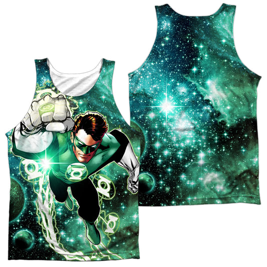 Green Lantern - Galactic Hal (Front/back Print) - Adult 100% Poly Tank Top - White