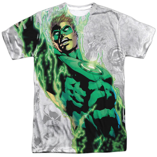 Green Lantern - Light Em Up - Short Sleeve Adult Poly Crew - White T-shirt