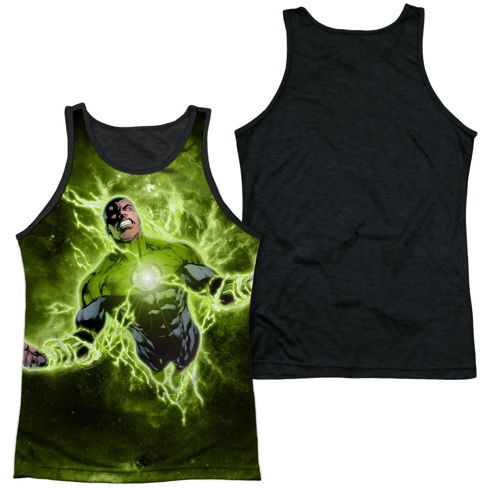 Green Lantern - Inner Strength - Adult Poly Tank Top Black Back - White