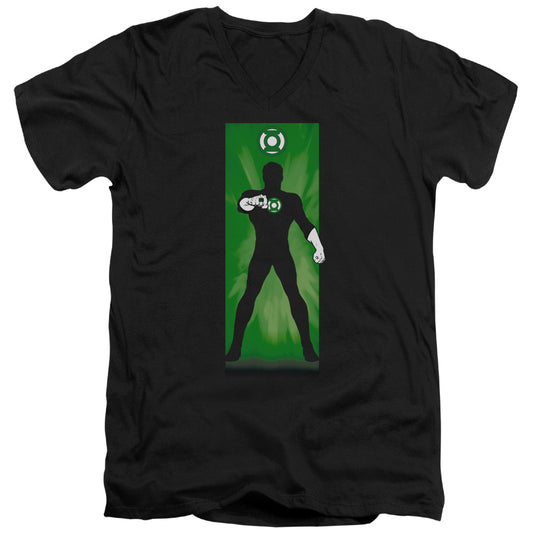 Dc - Green Lantern Block - Short Sleeve Adult V-neck 30/1 - Black T-shirt