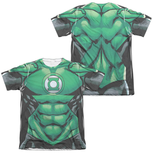 Green Lantern - Uniform (Front/back Print) - Adult Poly/cotton Short Sleeve Tee - White T-shirt