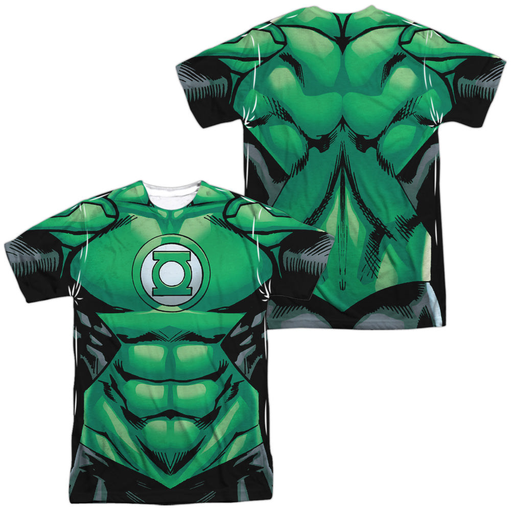 Green Lantern - Uniform (Front/back Print) - Short Sleeve Adult Poly Crew - White T-shirt