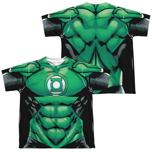 Green Lantern - Uniform (Front/back Print) - Short Sleeve Youth Poly Crew - White T-shirt