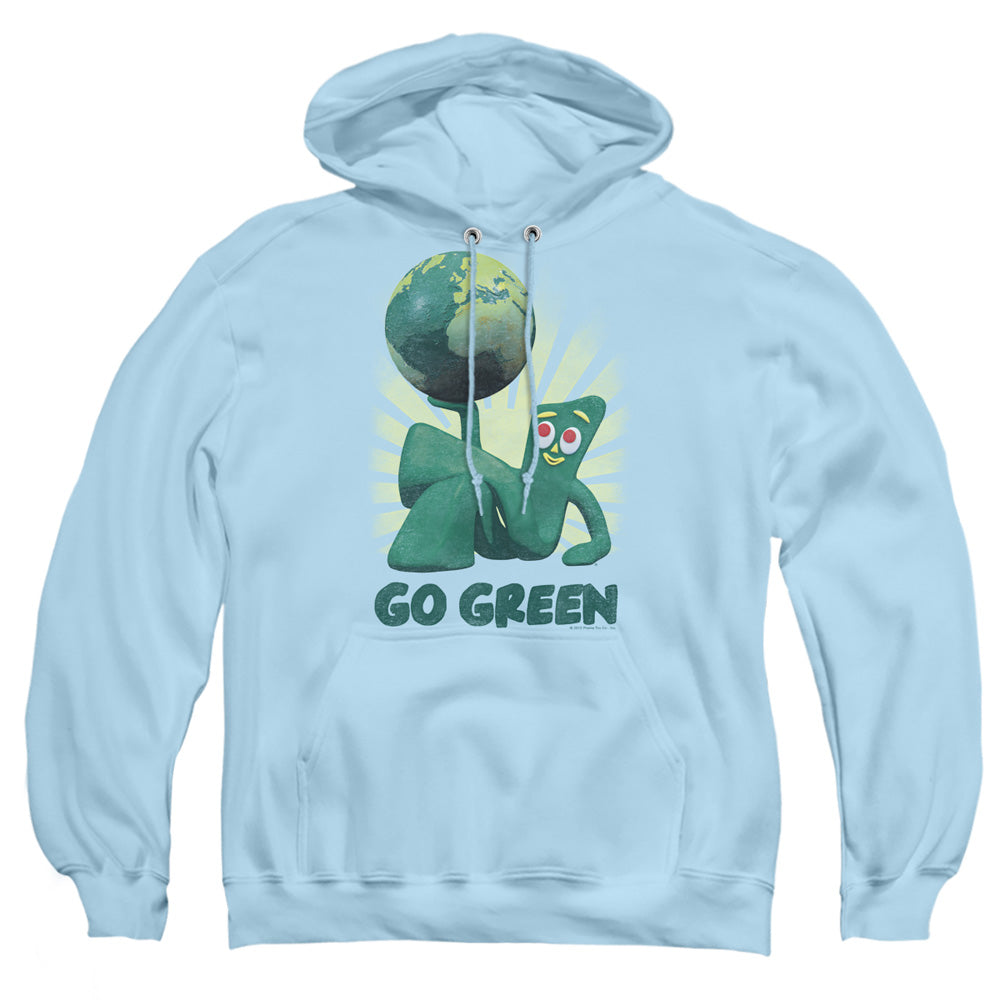 Gumby - Go Green - Adult Pull-over Hoodie - Light Blue
