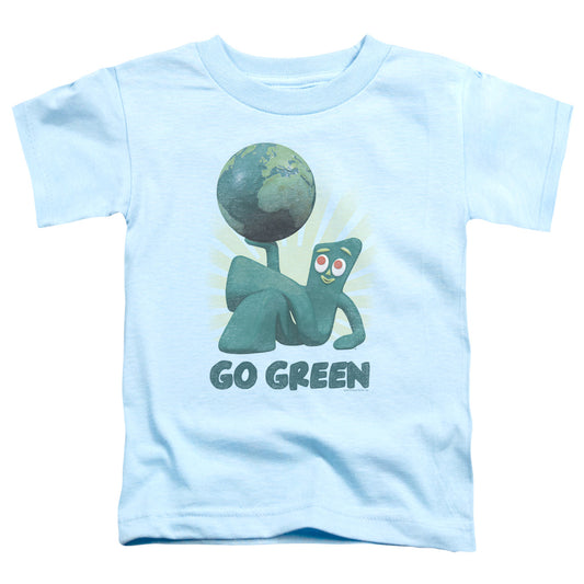Gumby - Go Green - Short Sleeve Toddler Tee - Light Blue T-shirt