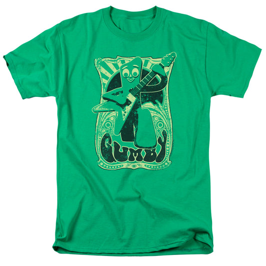 Gumby - Vintage Rock Poster - Short Sleeve Adult 18/1 - Kelly Green T-shirt