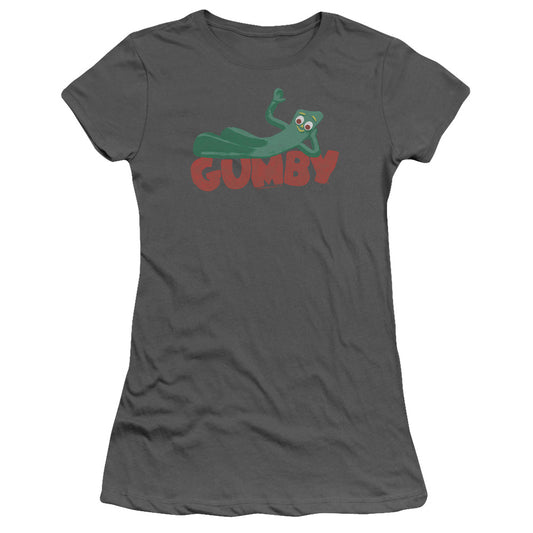 Gumby - On Logo - Short Sleeve Junior Sheer - Charcoal T-shirt