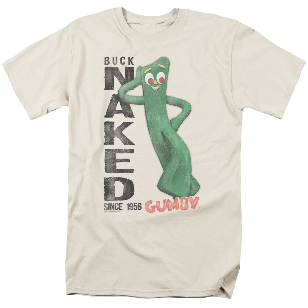 Gumby - Buck Naked - Short Sleeve Adult 18/1 - Cream T-shirt