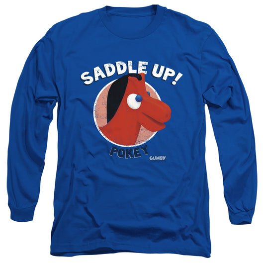 Gumby - Saddle Up - Long Sleeve Adult 18/1 - Royal T-shirt