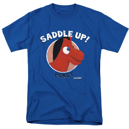 Gumby - Saddle Up - Short Sleeve Adult 18/1 - Royal T-shirt