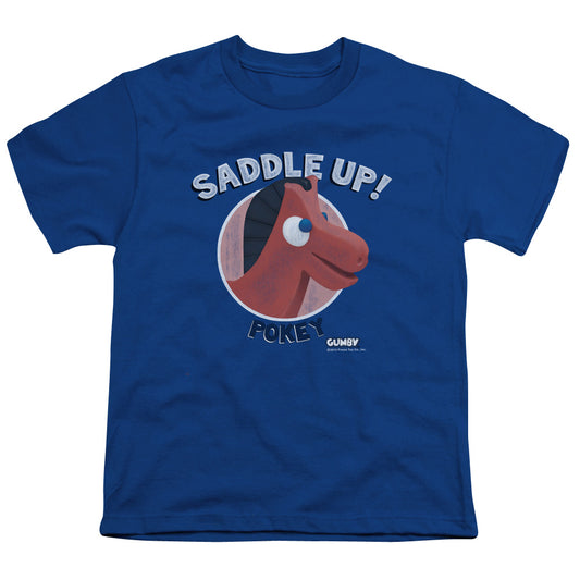 Gumby - Saddle Up - Short Sleeve Youth 18/1 - Royal T-shirt