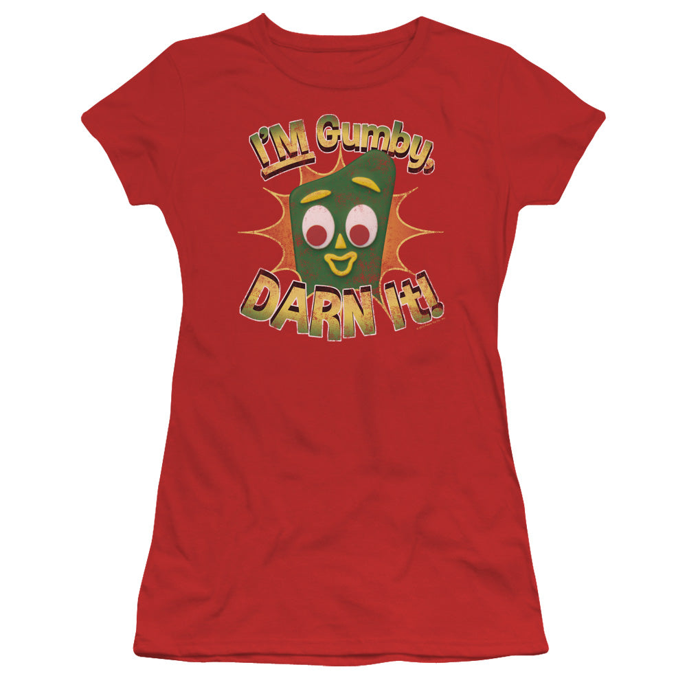 Gumby - Darn It - Short Sleeve Junior Sheer - Red T-shirt