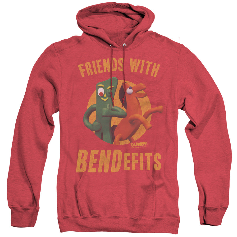 Gumby - Bendefits - Adult Heather Hoodie - Red