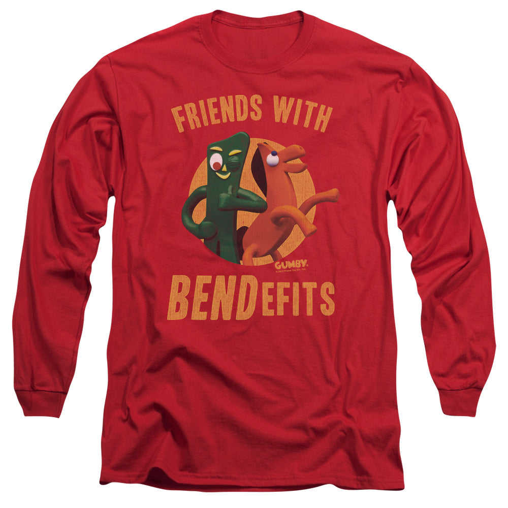 Gumby - Bendefits - Long Sleeve Adult 18/1 - Red T-shirt